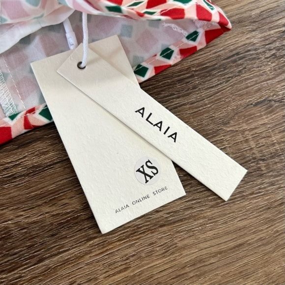 BOUTIQUE Alaia Retro Strapless Geometric Print Mini Dress Size XS NWT - Picture 6 of 13